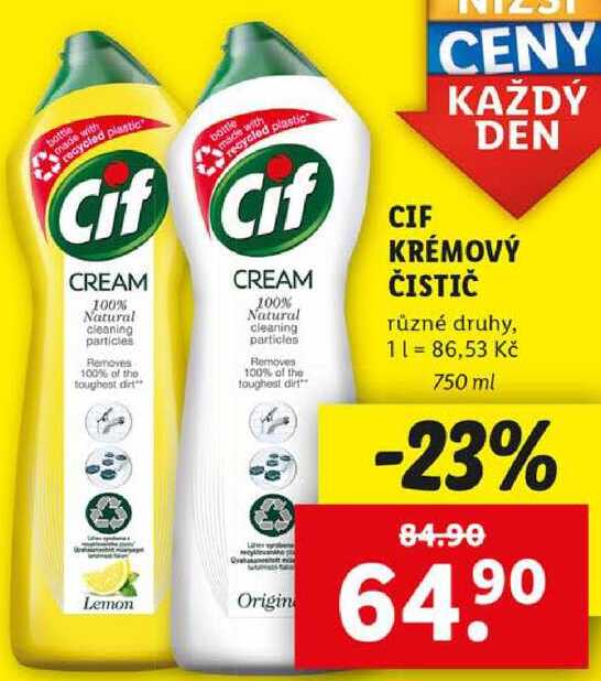 CIF KRÉMOVÝ ČISTIČ, 750 ml