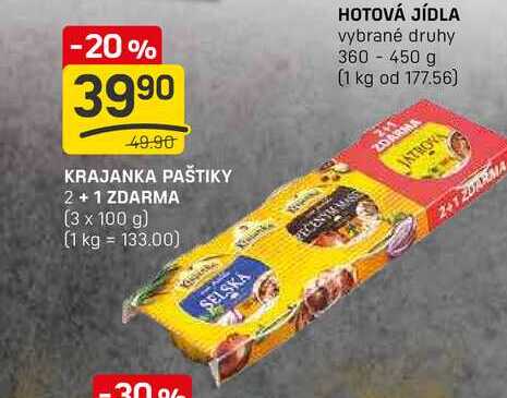 KRAJANKA PAŠTIKY 2+1 ZDARMA (3 x 100 g)
