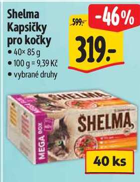Shelma Kapsičky pro kočky, 40x 85 g 