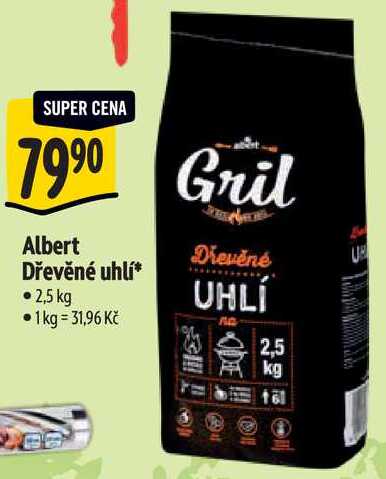 Albert Dřevěné uhlí*, 2,5 kg 