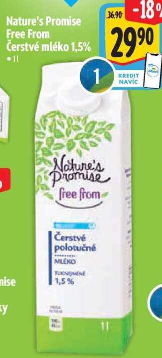 Nature's Promise Free From Čerstvé mléko 1,5%, 1 l