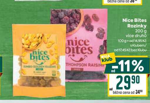 Nice Bites Rozinky 200 g 