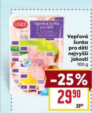 Vepřová šunka pro děti nejvyšší jakosti 100g