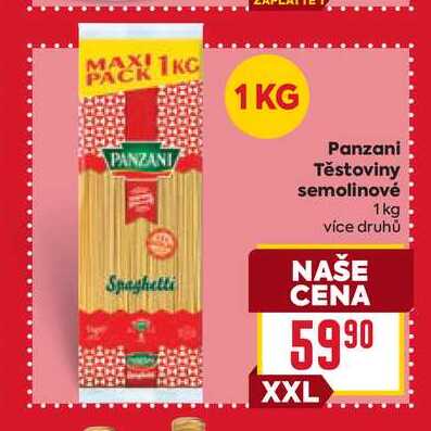 Panzani Těstoviny semolinové 1 kg 