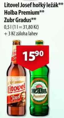 Litovel Josef hořký ležák, Zubr Gradus, 0,5 l