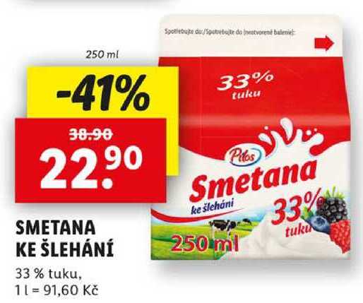 Smetana ke šlehání, 250 ml v akci