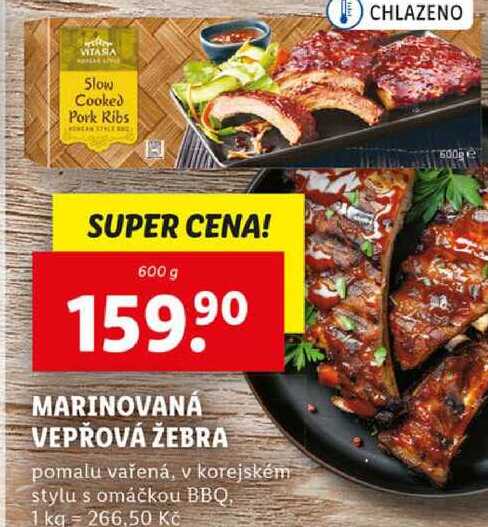 MARINOVANÁ VEPŘOVÁ ŽEBRA, 600 g
