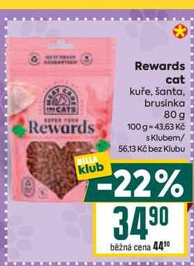 Rewards cat kuře, šanta, brusinka 80 g 