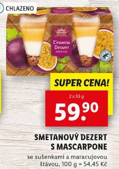 SMETANOVÝ DEZERT S MASCARPONE, 2x 55 g