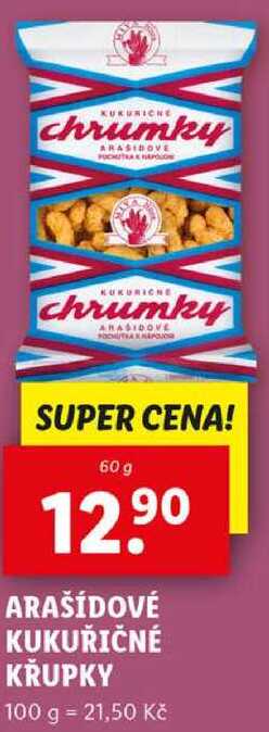 ARAŠÍDOVÉ KUKUŘIČNÉ KŘUPKY, 60 g