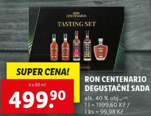 RON CENTENARIO DEGUSTAČNÍ SADA, 5x 50 ml