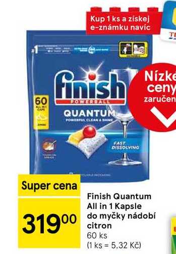 Finish Quantum All in 1 Kapsle do myčky nádobí citron, 60 ks 