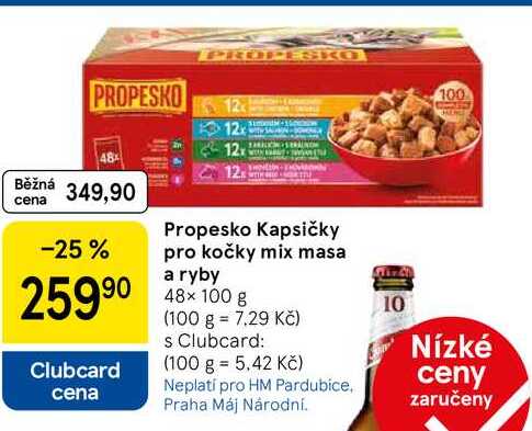 Propesko Kapsičky pro kočky mix masa a ryby, 48× 100 g  