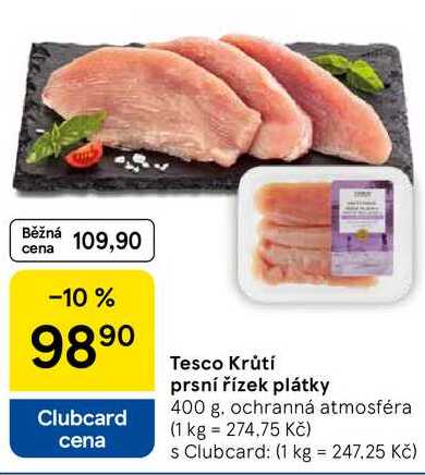 Tesco Krůtí prsní řízek plátky, 400 g