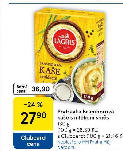 Podravka Bramborová kaše s mlékem směs, 130 g 