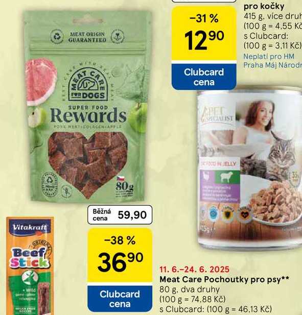 Meat Care Pochoutky pro psy, 80 g 