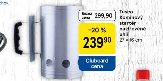 Tesco Komínový startér na dřevěné uhlí, 27 x 16 cm 