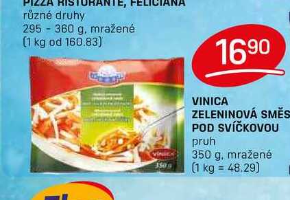 VINICA ZELENINOVÁ SMĚS POD SVÍČKOVOU pruh 350 g, mražené 