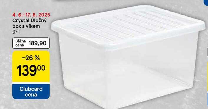 Crystal Úložný box s víkem, 37 l