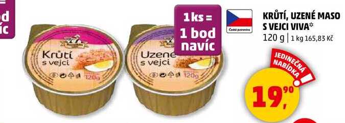 KRŮTÍ, UZENÉ MASO S VEJCI VIVA, 120 g 