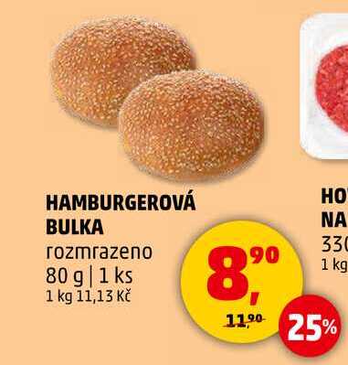 HAMBURGEROVÁ BULKA rozmrazeno, 80 g 