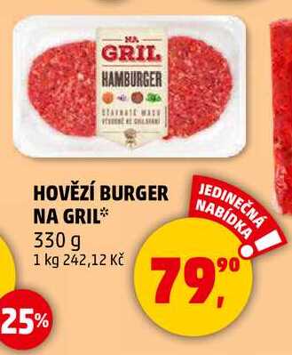 HOVĚZÍ BURGER NA GRIL, 330 g