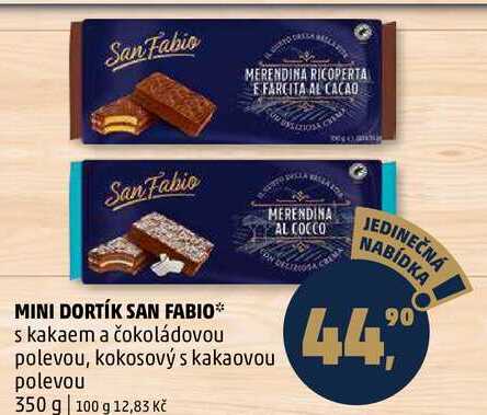 MINI DORTÍK SAN FABIO s kakaem a čokoládovou polevou, 350 g