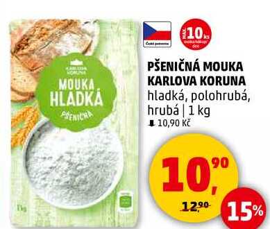 PŠENIČNÁ MOUKA KARLOVA KORUNA hladká, 1 kg