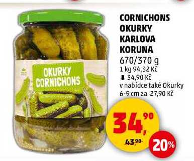CORNICHONS OKURKY KARLOVA KORUNA, 670/370 g  