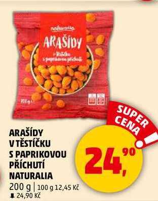 ARAŠÍDY V TĚSTÍČKU S PAPRIKOVOU PŘÍCHUTÍ NATURALIA, 200 g  