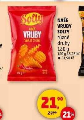 NAŠE VRUBY SOLTY různé druhy, 120 g  