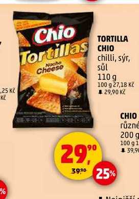 TORTILLA CHIO chilli, sýr, sůl, 110 g  