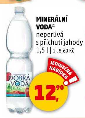 DOBRÁ VODA MINERÁLNÍ VODA neperlivá s příchutí jahody, 1,5 l