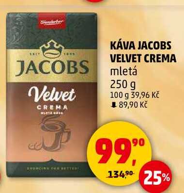 KÁVA JACOBS VELVET CREMA mletá, 250 g