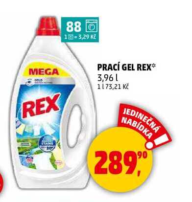 PRACÍ GEL REX, 3,96 l