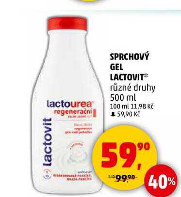 SPRCHOVÝ GEL LACTOVIT různé druhy, 500 ml