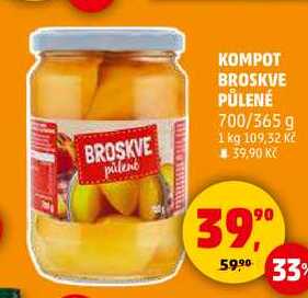 KOMPOT BROSKVE PÜLENÉ, 700/365 g 