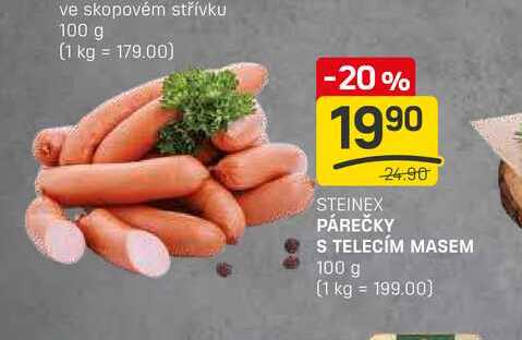 PÁREČKY S TELECÍM MASEM 100g