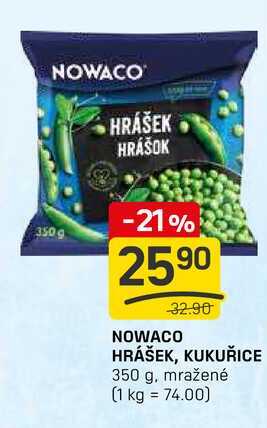 NOWACO HRÁŠEK, KUKUŘICE 350 g, mražené 