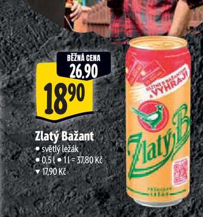 Zlatý bažant, světlý ležák (plechovka) 500ml