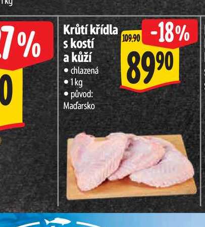  Krůtí křídla s kostí a kůží  1 kg