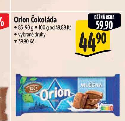 Orion Čokoláda 85-90 g 