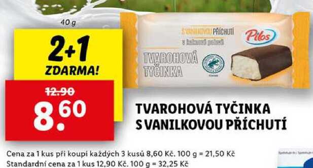 TVAROHOVÁ TYČINKA S VANILKOVOU PŘÍCHUTÍ, 40 g