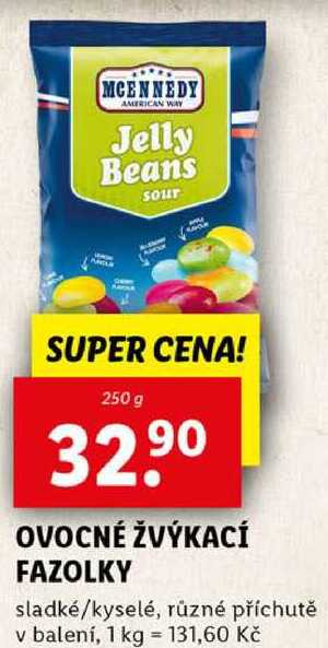 OVOCNÉ ŽVÝKACÍ FAZOLKY, 250 g