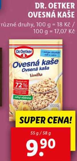 DR. OETKER OVESNÁ KAŠE, 55 g/58 g