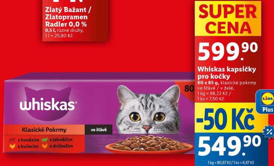 Whiskas kapsičky pro kočky, 80x 85 g