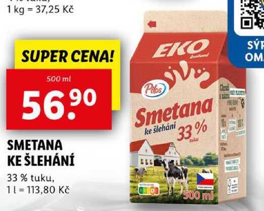 SMETANA KE ŠLEHÁNÍ, 500 ml