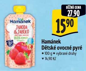 Hamánek Dětské ovocné pyré, 100 g 