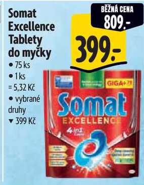 Somat Excellence Tablety do myčky, 75 ks
