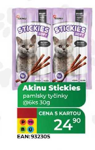 Akinu Stickies pamlsky tyčinky @6ks 30g 
